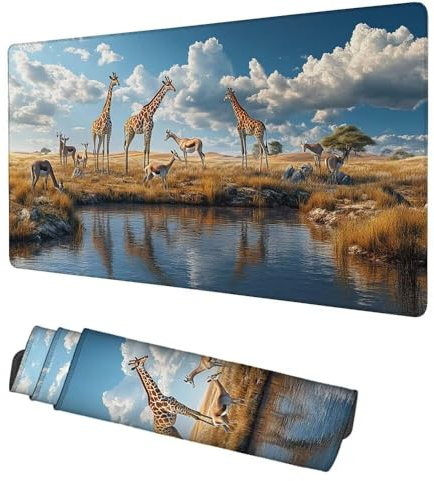 Alfombrilla Ratón Animal Mouse Pad 1200x600x3mm Alfombrilla Gaming Pastizales Desk Mat, Protector Escritorio, Accesorios Gaming, Mejora Precisión y Velocidad, para PC Gamer, Portátil, Oficina, f-470