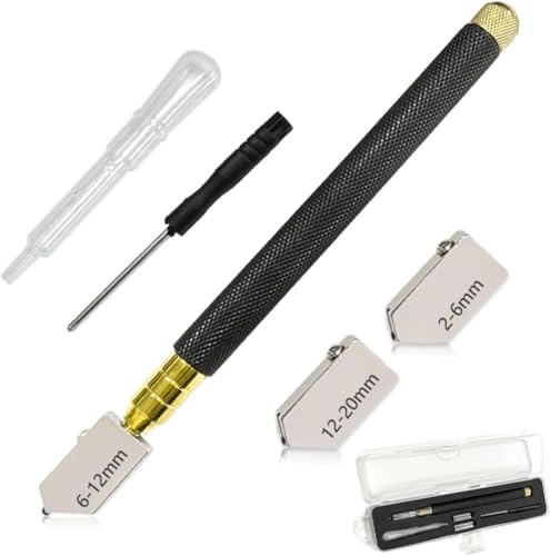 Kit di 5 tagliavetro per vetro, 2 mm-20 mm, penna per fai da te, taglio di piastrelle, mosaico, bottiglie, specchi