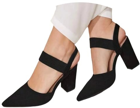 Elegante Zapato de tacón de Malla con Tira Trasera, Punta Afilada y Parte Superior Transparente en diseño Reservado, Mujer, Verano._2