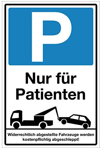 WANDKINGS Hinweisaufkleber für den Innen- und Außenbereich - Parkplatz Nur für Patienten! - 40x30 cm - Aufkleber ohne Schild