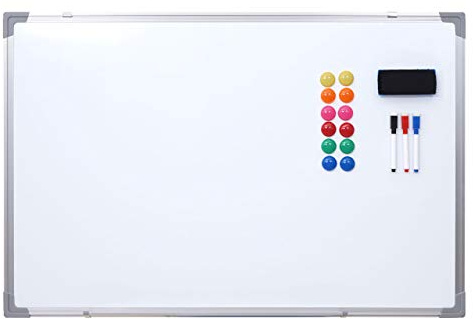 Mendler Whiteboard HWC-C84 Pinnwand, inkl. Zubehör - 90x60cm | Magnettafel, Memoboard