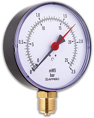 Hydrometer für Heizung/Sanitär - Radial, Afriso, Ø100 mm, DN15 (1/2), 0-10bar