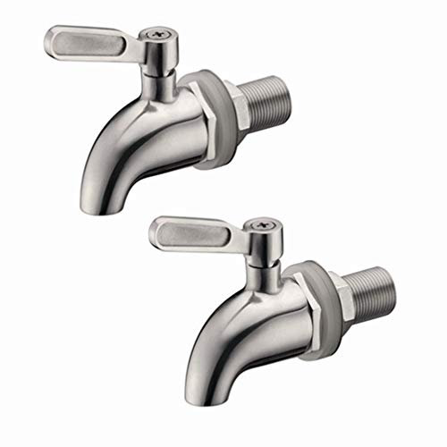 FZHLR 2 Pieces Sus 304 Stainless Steel Brew Beer Faucet Coffee Tap Keg Fermenter Fridge Kegerator Stainless Steel