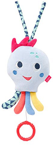 Fehn 055078 Spieluhr Oktopus COLOR Friends – Kuscheltier & Einschlafhilfe: Aufzieh-Spieluhr mit Melodie „Weißt du wieviel Sternlein stehen“ beruhigt in jeder Situation – ab 0+ Monaten