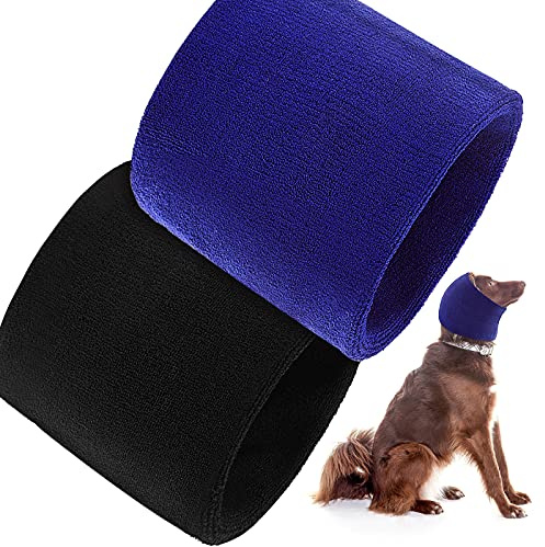 2 Stücke Hund Snood Hund Hals und Ohrenwärmer Hund Kapuzenpullover Hund Ohrwickel Haarnetz Warme Winter Hunde Mütze Strick Haarnetz Kopfbedeckung (23 x 20 cm)