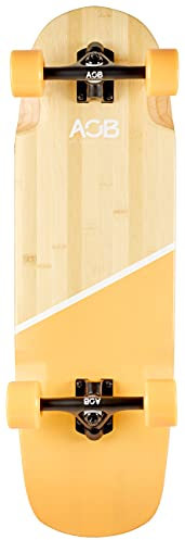 AOB Cruiser Longboard Komplett Board - perfekt für die Stadt - handlich und für Jede Altersklasse mit Kick Tail (Sunrise)