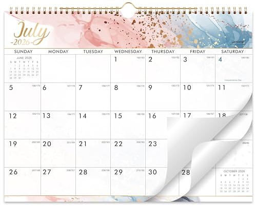 Calendar 2026-2027 - Wall Calendar 2026-2027, 18 Months Calendars, Jul. 2026 - Dec. 2027, 14.8 x 11.4 Inches with Julian Dates