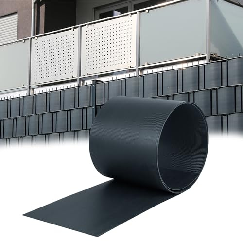 LARS360 30 Stück Hart PVC Sichtschutzstreifen Sichtschutz Windschutz Garten Doppelstabmattenzaun für Gartenzaun, Balkon, 2,5m x 19cm (Anthrazit)