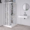 Decorspace Box doccia angolare Acril in Acrilico con profili in PVC apertura centrale riducibile Made in Italy Garantito 10 Anni (80 X 120 cm)