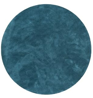 Wecon Home Kuschelig weicher Esprit Hochflor Teppich, bestens geeignet fürs Wohnzimmer, Schlafzimmer und Kinderzimmer RELAXX (120 cm, rund, türkis Petrol)