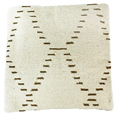 mitienda mit Liebe gemacht Kissenbezug diagonal 50x50 Tunesien Kelim, Schafswolle Baumwolle Kissenhülle beige Kissen