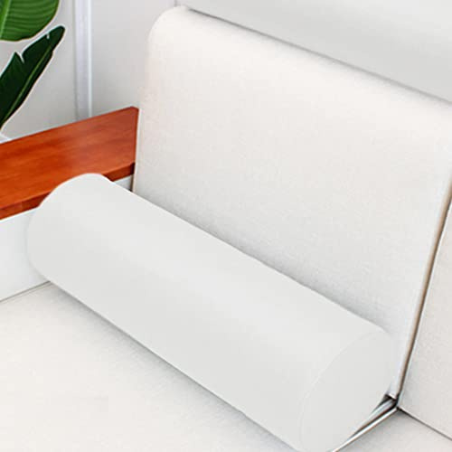 GGoty Rundes Nackenrolle, wasserdicht, für Sofa, Couch, Bett, Armlehne, PU-Kopfteil, Nackenkissen für Sofa/Bett/Auto (10 x 45 cm, weiß)
