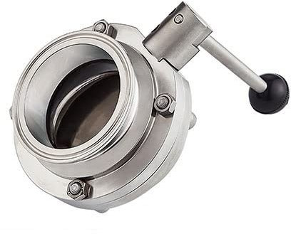 JEEIJ 1 stücke 3/4 1 1,5 2 Edelstahl Sanitärventil, 19mm- 51mm TRI-Klammer Schmetterlingsventil, Homebrew-Bier-Milchprodukte, Bar DIY Zubehör (Color : DN50 Chuck 64)