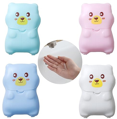 4 Confezioni 200 Fogli di per fogli di sapone usa e getta,Fogli di Sapone Portatili Carta da Viaggio da Campeggio,scatole di plasticaPer viaggi, escursionismo