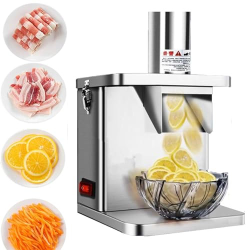 RayGenius Cortafiambres EléCtrico 200w Cortafiambres AutomáTico Cortafiambres Cebolla Patata Procesador De Alimentos Cuchilla para Cortar Fruta
