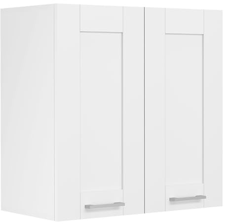 Küchenschrank hängend, Maße ca. H. 60 x B. 60 x T. 31 cm, Hängeschrank mit Drehtür und zwei Fächern im Landhaus Stil, Küchenmöbel - Colura