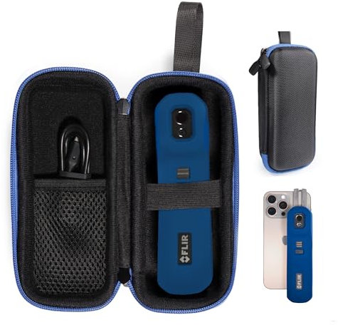 CaseSack Case for FLIR ONE Edge PRO Wireless Camera 160×120, FLIR ONE Edge Wireless IR Camera 80×60, Fits Camera in Silicone Bumper (Black with Closure