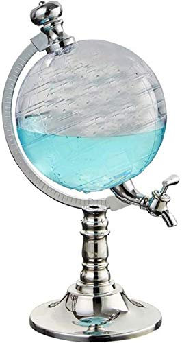 Estante para botellas Estante para vinos Soporte para copas de vino Decantador de whisky Dispensador de vino de globo 1.5L con grifo de acero inoxidable Juego de decantador de whisky transparente Di