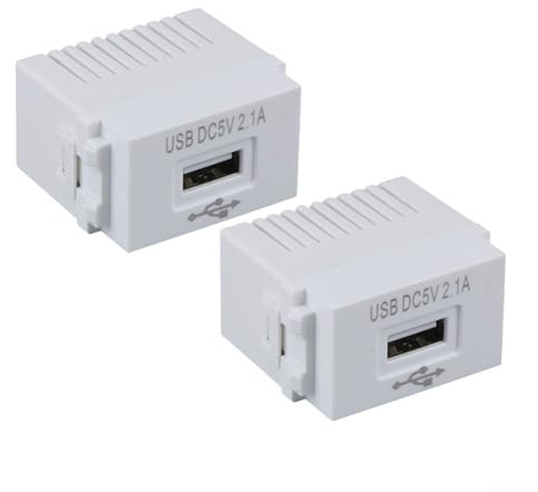 HpLive 220V USB Power Module，USB unterputz，Interface Adapter Schalter Handy Ladegerät 5V Transformator 2.1A (2Stück)