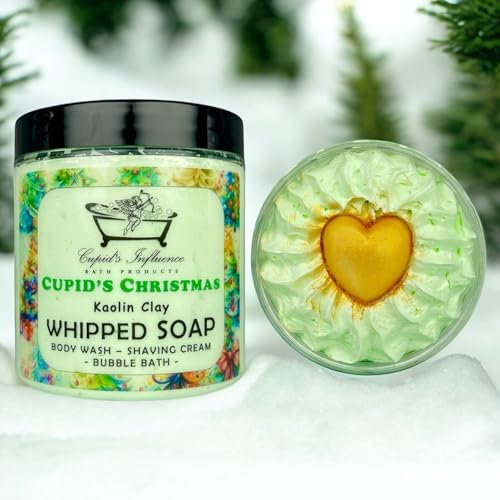 Cupid's Christmas Whipped Soap | Luxurious Kaolin Clay Body Wash | Stocking Fillers | Seasonal Gifts | Shaving Cream | Shower Cream | Shower Fluff | Bubble Bath | Winter Spruce Soap | Shower Whip