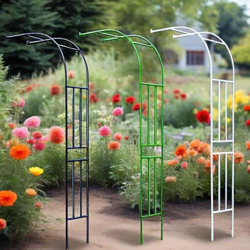 Halbbogen Rosenbogen Metall Gartenbogen Witterungsbeständig Halber Torbogen Pergola Rankhilfe Für Rasen, Garten, Verschiedene Kletterpflanzen(Weiß,W 60x H 240 cm)