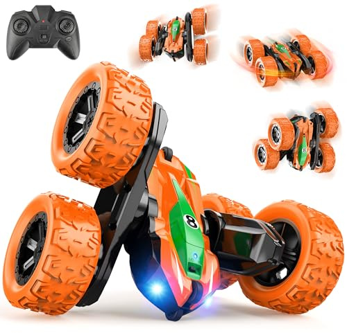 Voiture Télécommandée Tout Terrain, 4x4 Télécommandée Rechargeable 360°Rotation Voiture de Course RC Drift Car Camion Jouet Garcon Fille 3 4 5 6 7 8 9+ Ans Jeux Exterieur Interieur Cadeau Enfant