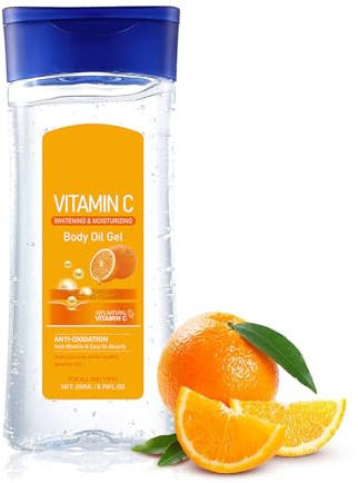 Vitamin C Oil - Body Oil for Women - Orange Essential Oils for Skin Care - Massage Body Oil for Dry Skin Easy Absorb&Anti Winkle 200ML,Improve Dullness, Smoothing
