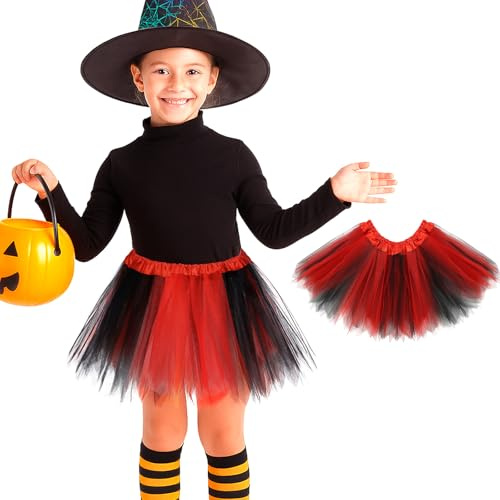 Lusofie Gonna Tulle Abito da Ballo Principessa per Ballerine Tutu Donna Adulto a 3 Strati Elasticizzato Classico Gonnellino Danza Classica Bambina Gonne in Tulle Vestiti Anni 80 (Bambina)