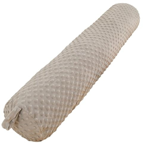 JORTUIO Almohada Cervical Cilíndrica, 60/100/150cm cm Cojin Cilíndrico del Cuello Terciopelo Cojines Rulo Reposacabezas, para Lumbar,Rodillas,Dormir/Hogar/Oficina(Gris,150cm x 22cm)