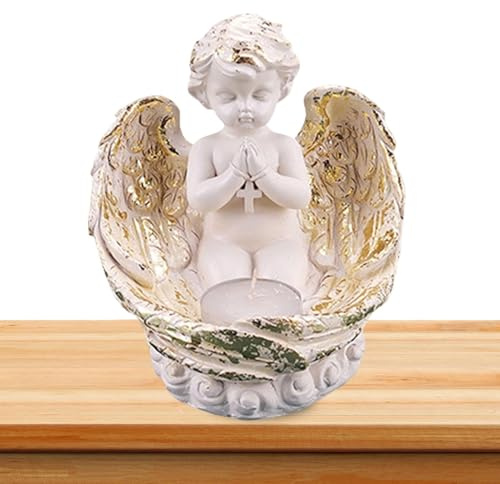 fayarrd Statua portacandele angelo | Delicato portacandele tealight con