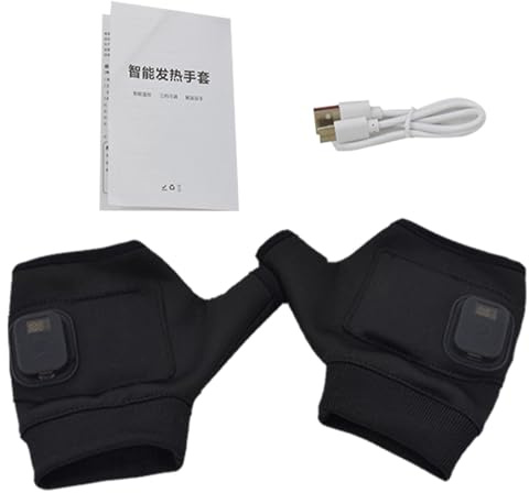 Guantes calefactores Recargables, Mitones sin Dedos para Ciclismo – Guantes eléctricos térmicos térmicos con batería USB para Mujeres y Hombres, Ciclismo, Motociclismo, Caza, Camping