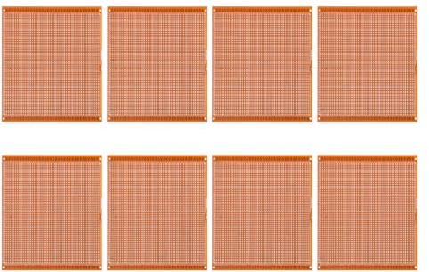BUGUUYO Plaques de Circuit Imprimé Carte PCB Simple Face en Cuivre Lot de 8 en Bakélite 15x18cm pour Expériences Électroniques Efficaces et Pratiques