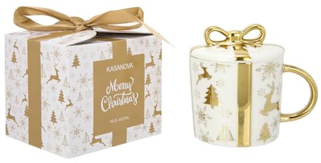 KASANOVA Tazza natalizia bianca oro 400 ml Gifty Collection