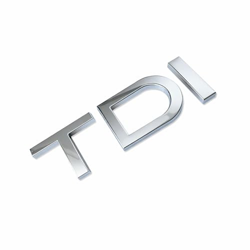 MCK Auto - Emblema TDI plateado brillante para maletero trasero, modificación del emblema
