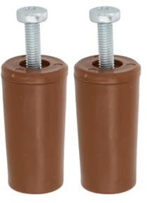 Amig - Roller Shutter Stopper Made of Brown Plastic, Stop Buffer with Rust-Proof M5 Screw and Outer Lock disc, Weatherproof, Length: 40 mm