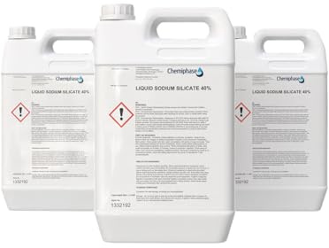 Liquid Sodium Silicate 40% – Water Glass, Liquid Glass for Bonding, Metal Repair & Adhesive – High-Temperature Sealer for Automotive & Industrial Use – Perfect for Concrete, 4 x 5 Litres (20L)