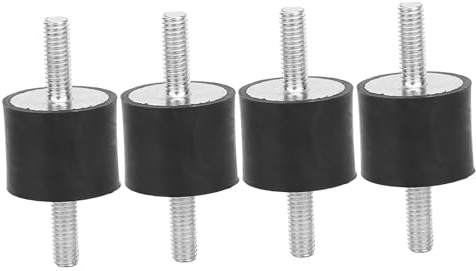 4 pezzi M6 isolatori in gomma antivibrazione con 2 perni filettati e doppie estremità, supporti antivibranti per auto, yacht, bobine (VV25*20, M6*18)