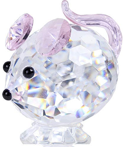 HDCRYSTALGIFTS Kristall-Maus-Figuren, Sammlerstücke, Glastierfigur, Heimdekoration