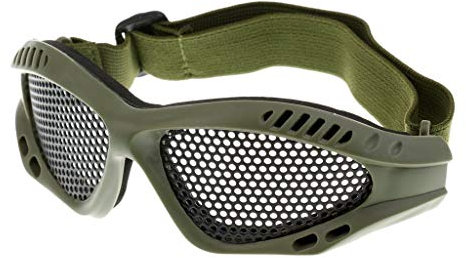 Inzopo Gafas de seguridad con malla de alambre antiempañamiento, color verde