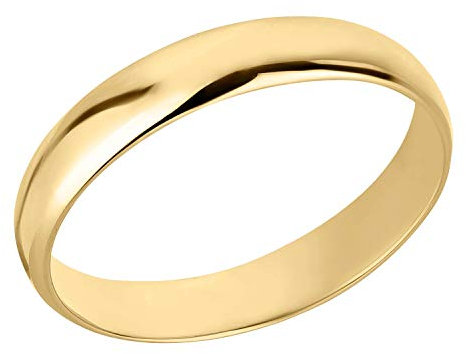 Ardeo Aurum Trauring Unisex Damenring Herrenring aus 375 Gold Gelbgold in 4 mm Breite massiv Ehering Modell 102 Größe 69
