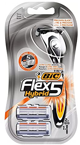 BIC Flex5 Hybrid Rasierer - 5-Klingen - Grau - Herren - Männer - männliche Erwachsene