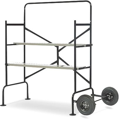 Alice's Garden - Echafaudage Roulant et Pliant sur Deux Niveaux - Mobile. 2 Roues. L140x l78 x H135cm Ouvert. Poids supporté 150 kgs