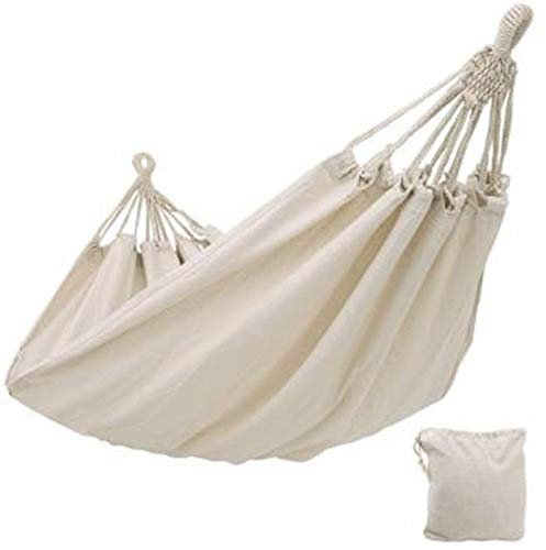 caihuashopping Hängematte Outdoor Doppel Hängematte Outdoor Rollover Prävention Camping Camping Leinwand Hängendes Swingbett für Terrasse Reisen Wandern Hängematte