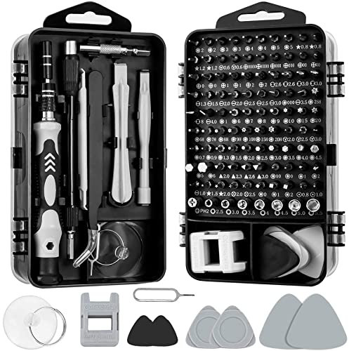 Retoo Set di cacciaviti di precisione 115 pezzi, in acciaio, mini strumento di riparazione per elettronica, laptop, smartphone, kit di riparazione elettronica professionale, 98 punte, orologiaio
