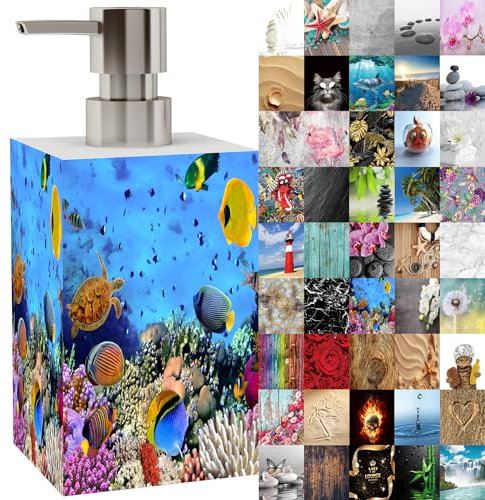 Seifenspender | viele schöne Seifenspender zur Auswahl | modernes, stylisches Design | Blickfang für jedes Badezimmer (Ocean)