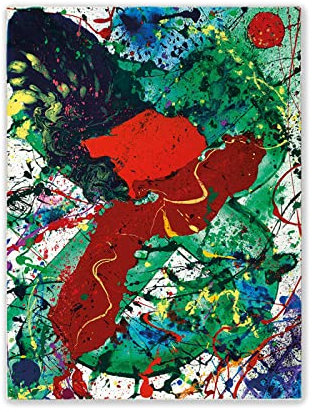 Sam Francis Farbige abstrakte Leinwand, Wandkunst, Bilder, berühmte Gemälde, Druck auf Leinwand, ohne Titel, 1989, Reproduktionen, Drucke für Wohnzimmer-Dekor, 70 x 100 cm, rahmenlos