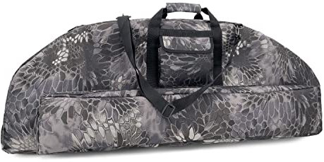 Jaegvida Große Kapazität Jagd Bogen Tasche mit Pfeil Tasche Weiches Bogenetui (Schlangenhaut-Schwarz, L)