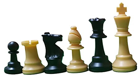 Juego de Ajedrez de Plástico con Piezas plomadas, Incluye 34 Piezas y Dos Damas adicionales