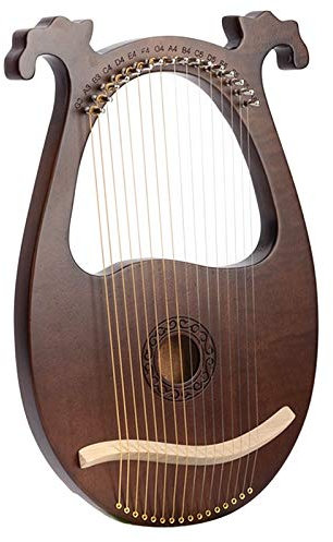 KVSERT Lyre Harp, 16 Saiten, Mahagoni-Körpersaiten-Instrument mit Stimmschlüssel und Ersatzsaiten
