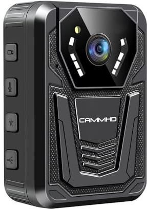 CAMMHD F6-128GB 4K-Körperkamera, arbeitet 12–14 Stunden und hat Ultra-Nachtsicht, wasserdichte Body Cam mit Audio- und Videoaufzeichnung, H.265-Videocode Polizei Bodycam für die Strafverfolgung